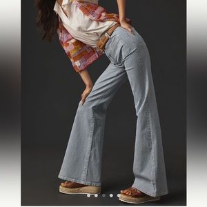 Anthropologie Junie Wide Leg Stripe jeans SZ 31